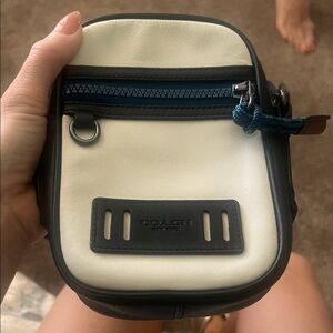 Coach Men's Black and Cream Belt Bag